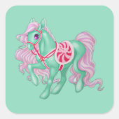 Pony Quadratischer Aufkleber (Vorderseite)