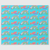 Pony, Regenbogenmuster Geschenkpapier (Flach)