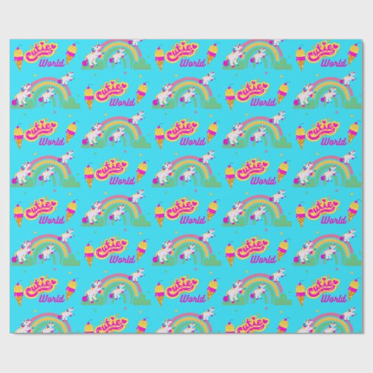 Pony, Regenbogenmuster Geschenkpapier (Flach)