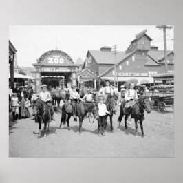 Pony Riders at Coney Island, 1904. Vintages Foto Poster