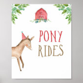 Pony Rides Farm Animals Barnyard Boy Birthday Poster (Vorne)