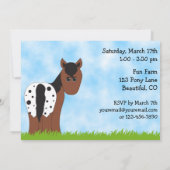 Pony Rides Horseback Reiten Geburtstag Einladung (Rückseite)