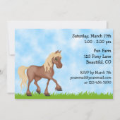 Pony Rides Horseback Reiten Geburtstag Einladung (Rückseite)