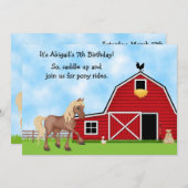 Pony Rides Horseback Reiten Geburtstag Einladung (Vorne/Hinten)