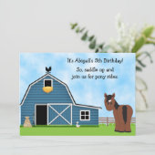 Pony Rides Reitsport Girl's Birthday Einladung (Stehend Vorderseite)