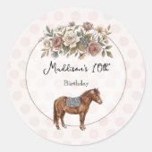 Pony Runder Aufkleber (Vorderseite)