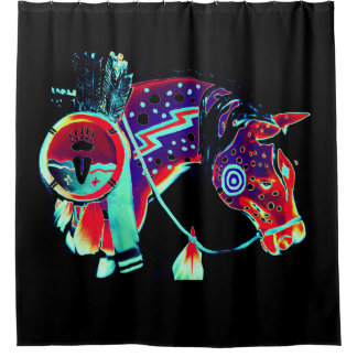 Pony Shower Vorhang von B Kurth Designs bemalt
