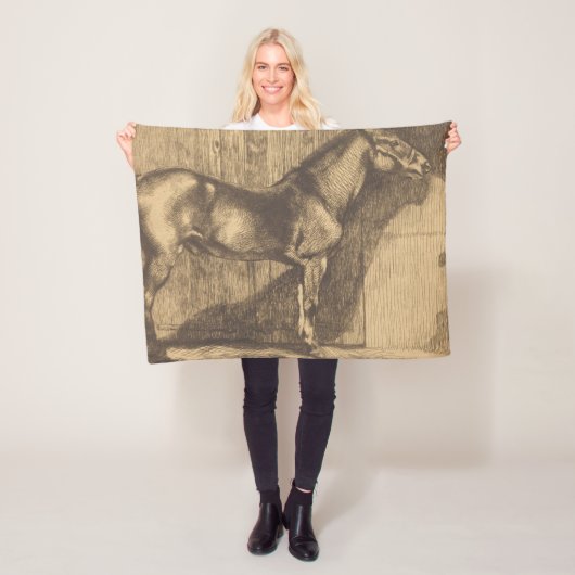 Pony-Sketch (von Paul-Albert Besnard) Fleecedecke (Beispiel)