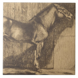 Pony-Sketch (von Paul-Albert Besnard) Fliese