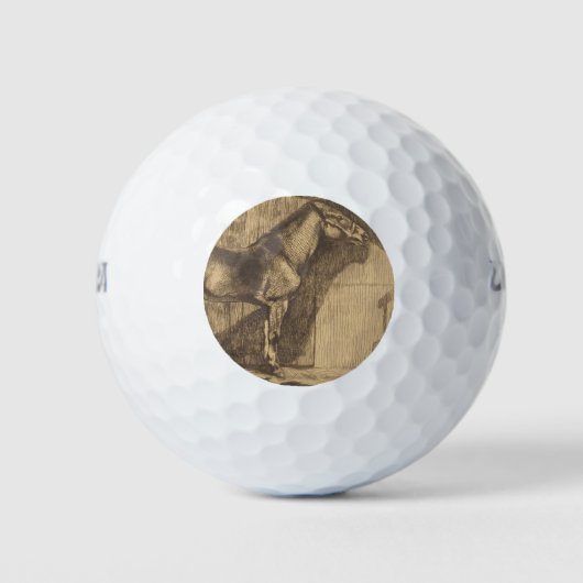 Pony-Sketch (von Paul-Albert Besnard) Golfball (Vorderseite)