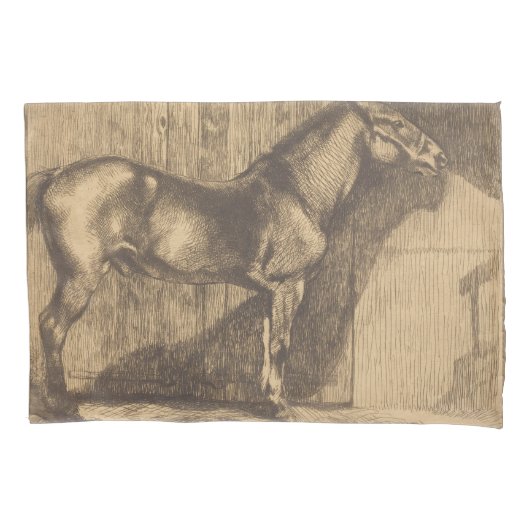 Pony-Sketch (von Paul-Albert Besnard) Kissenbezug (Vorderseite-Links)