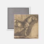 Pony-Sketch (von Paul-Albert Besnard) Magnet (Vorderseite/Rückseite)