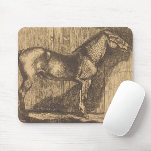 Pony-Sketch (von Paul-Albert Besnard) Mousepad (Mit Mouse)