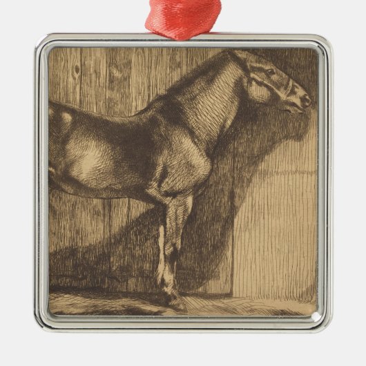 Pony-Sketch (von Paul-Albert Besnard) Ornament Aus Metall (Vorne)