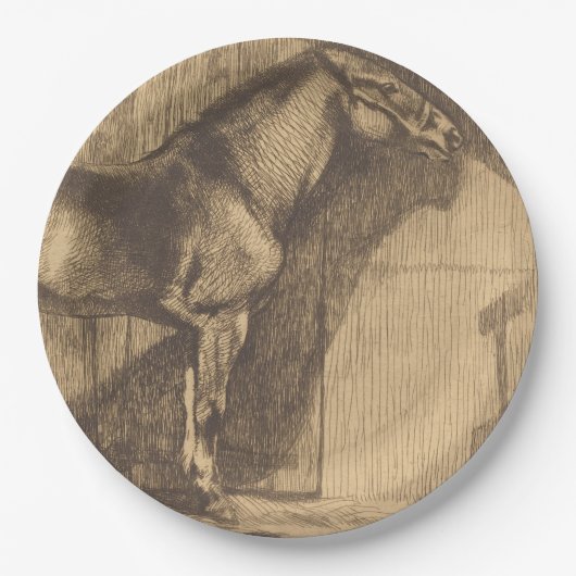 Pony-Sketch (von Paul-Albert Besnard) Pappteller (Vorderseite)