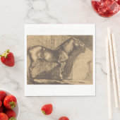 Pony-Sketch (von Paul-Albert Besnard) Serviette (Beispiel)