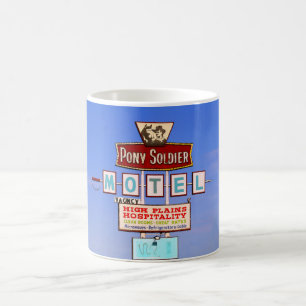 Pony Soldier Motel Neon-Schriftzug, Tucumcari, N.M Kaffeetasse