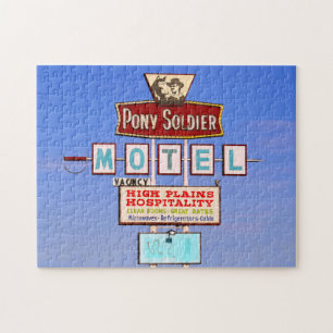 Pony Soldier Motel-Schild, Route 66, Tucumcari, N. Puzzle