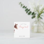Pony Tail Hair Tie Holder Favor Card Begleitkarte (Stehend Vorderseite)