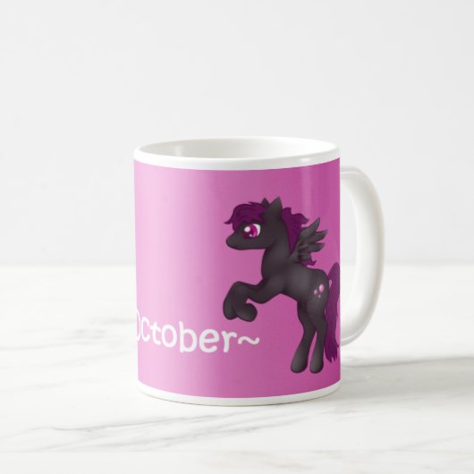 Pony-Tasse Oktobers Birthstone Pegasus Kaffeetasse (VorderseiteRechts)