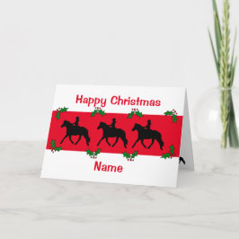 Pony Trotting Silhouette Frohe Weihnachten Karte