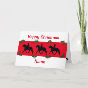 Pony Trotting Silhouette Frohe Weihnachten Karte