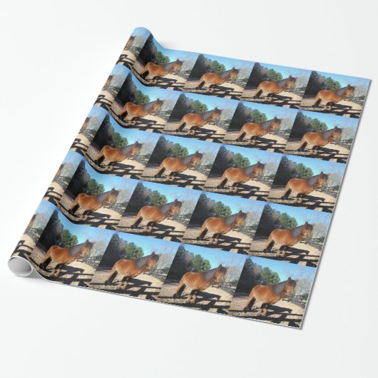 Pony Türkise Sky Geschenkpapier (Ungerollt)