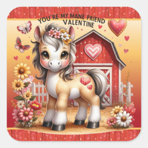 Pony Valentine Barnyard Sticker