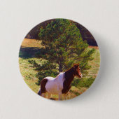 Pony von der Kiefer gemalt Button (Vorderseite)