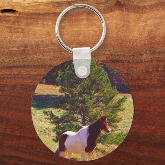 Pony von der Kiefer gemalt Schlüsselanhänger (Vorderseite)
