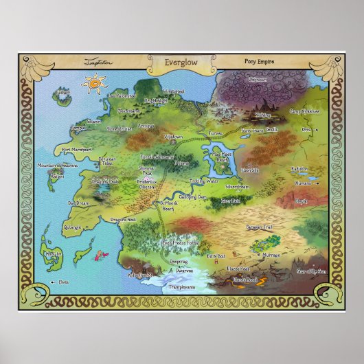 Ponyfinder Everglow Map Poster (Vorne)