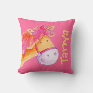 Ponymädchen Namensorange rosa Kissen tanya