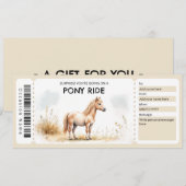 Ponyritt-Geschenkgutschein Einladung (Vorne/Hinten)