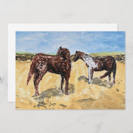 Ponys auf Assateague Island Flat Holiday Card Feiertagskarte