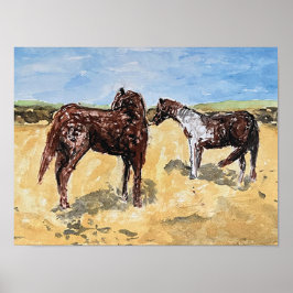 Ponys auf der Insel Assateague Poster