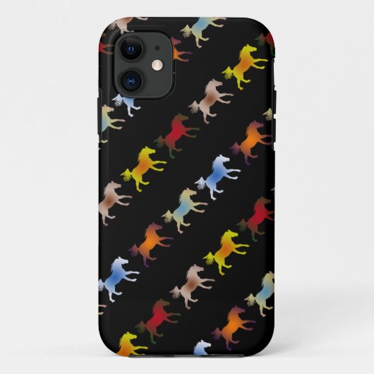 Ponys auf schwarz Case-Mate iPhone hülle (Rückseite)