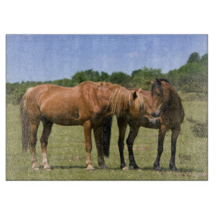 Ponys in Liebe Glas-Schneidbrett Schneidebrett