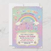 Ponys und Regenbogen 10. Geburtstagsfeier Einladung (Vorderseite)
