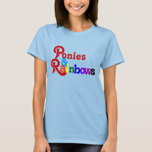 Ponys und Regenbogen-Shirt Vintag T-Shirt