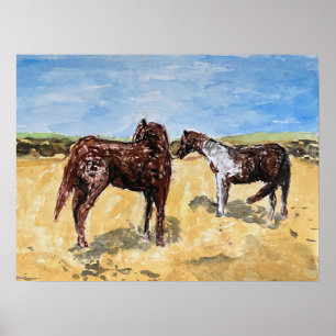 Ponys von Assateague Island Poster