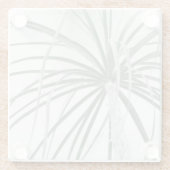 Ponyschwanzpalmenblätterung auf weiß glasuntersetzer (Rückseite)