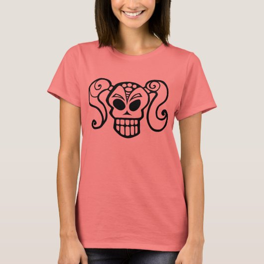 Ponytail Skull Girl T-Shirt (Vorderseite)