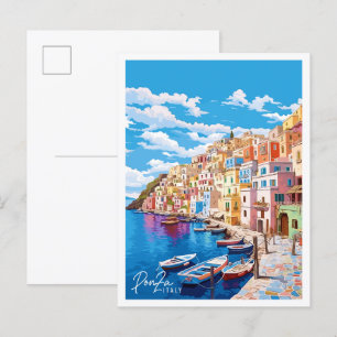 Ponza Italien vintage Reiseillustration Postkarte