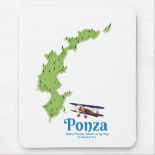 Ponza Italienische Inselkarte. Mousepad