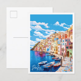 Ponza Italy Vintage Illustration Postkarte