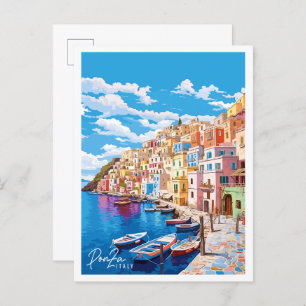 Ponza Italy Vintage Illustration Postkarte