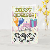 POO Balloons Witzige Kinder niedliche Geburtstag Karte (Gelbe Blume)