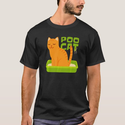 Poo Cat Litter Box Stinky Poo T-Shirt (Vorderseite)