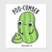 Poo cumber Funny Cucumber Pun Aufkleber (Blatt)