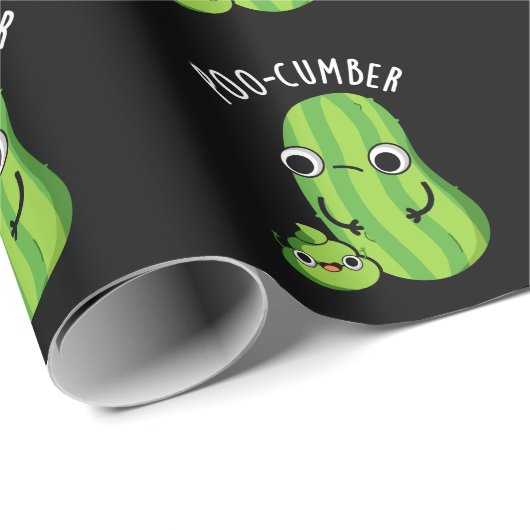 Poo cumber Funny Cucumber Pun Dark BG Geschenkpapier (Rolleneckpunkt)